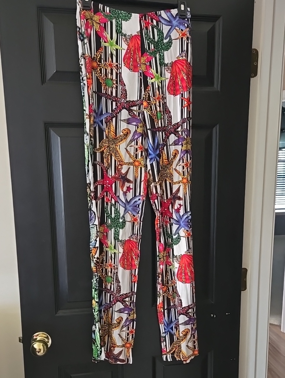 Women's Multicolor Starfish Print Wide-Leg Pants
